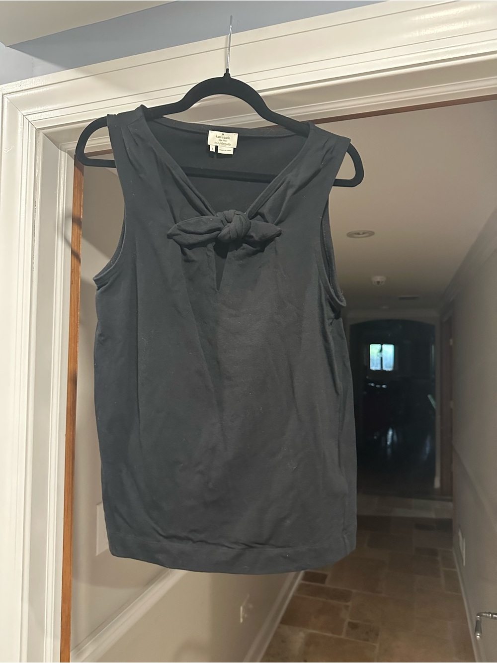 kate spade Black Knot-Front Sleeveless Tank